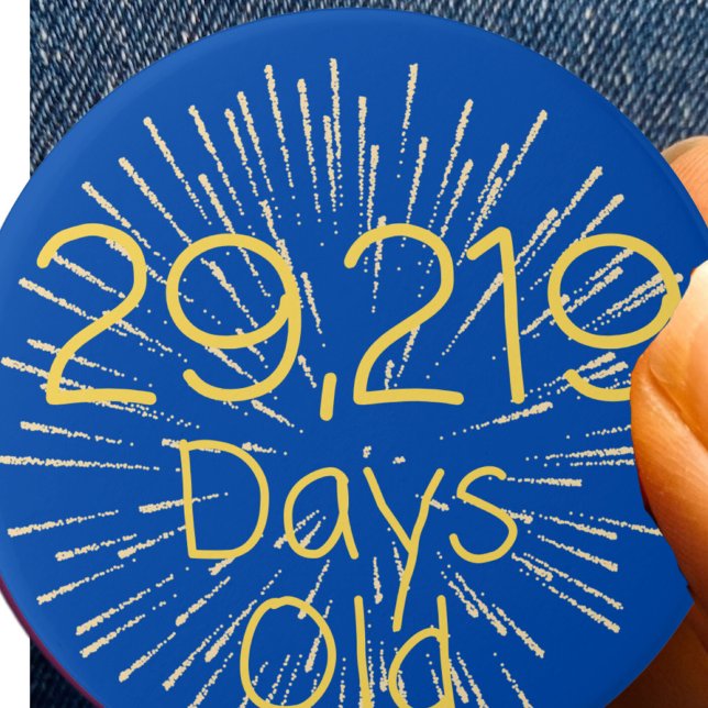 Bóton Redondo 7.62cm crachá de pinos de 80 aniversário de 80 anos Oiten (Criador carregado)