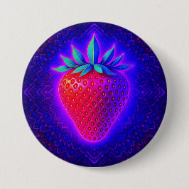 Bóton Redondo 7.62cm Crachá de visualização vívida de Morango Neon
