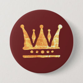 Bóton Redondo 7.62cm Crachá ouro circular