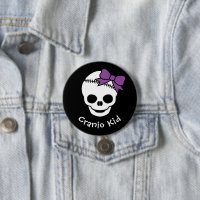 Cranio Kid Girl Skull com Bowtie Roxo