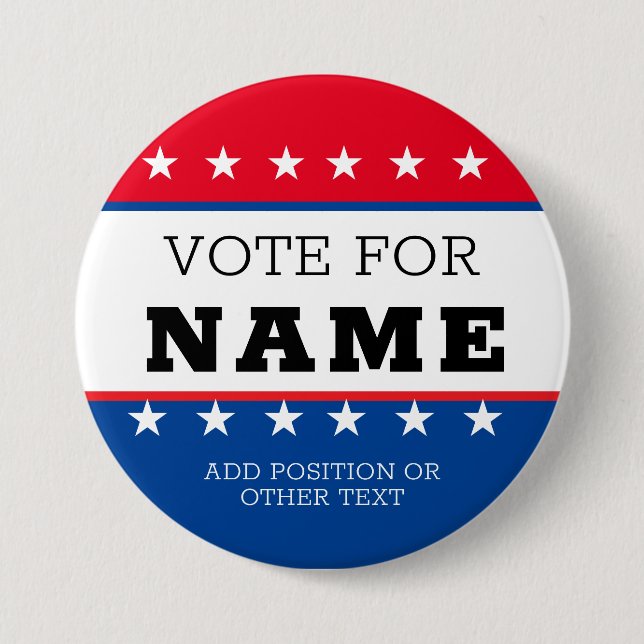 Bóton Redondo 7.62cm Create Your Own Election Design Campaign Button (Frente)