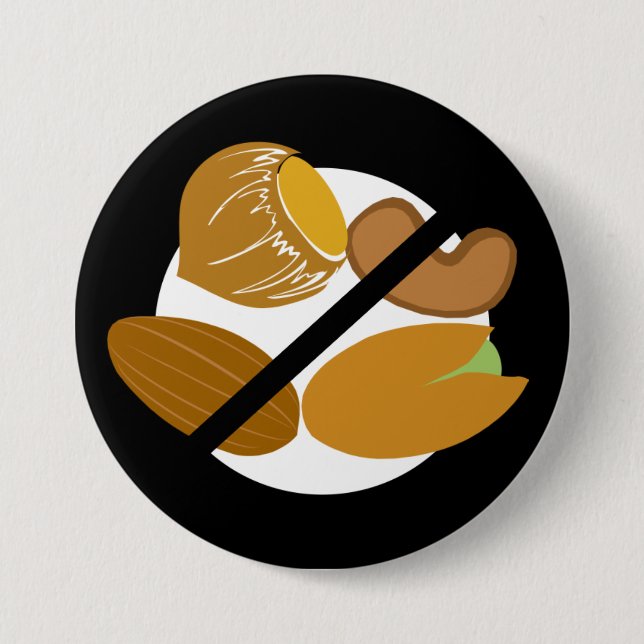 Bóton Redondo 7.62cm Crianças Alérgicas Sem Nute Negra (Frente)