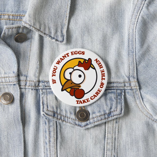 Bóton Redondo 7.62cm Cuidar da galinha 1 (In Situ)