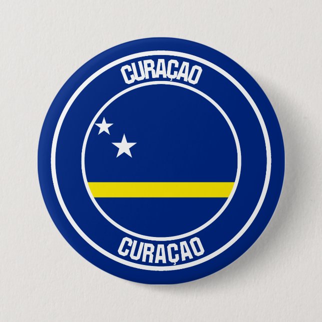 Bóton Redondo 7.62cm Curaçao Round Emblem (Frente)