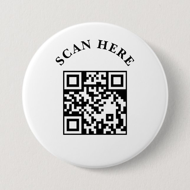 Bóton Redondo 7.62cm Custom Business QR Code Marketing Button (Frente)