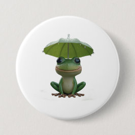 Bóton Redondo 7.62cm Cute Frog Pin for Kids – Funny Frog Button Badge