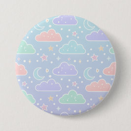 Bóton Redondo 7.62cm Cute Pastel Cloud Enamel Pin