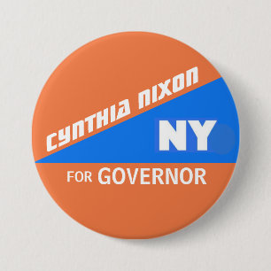 Bóton Redondo 7.62cm Cynthia Nixon para o governador de NY