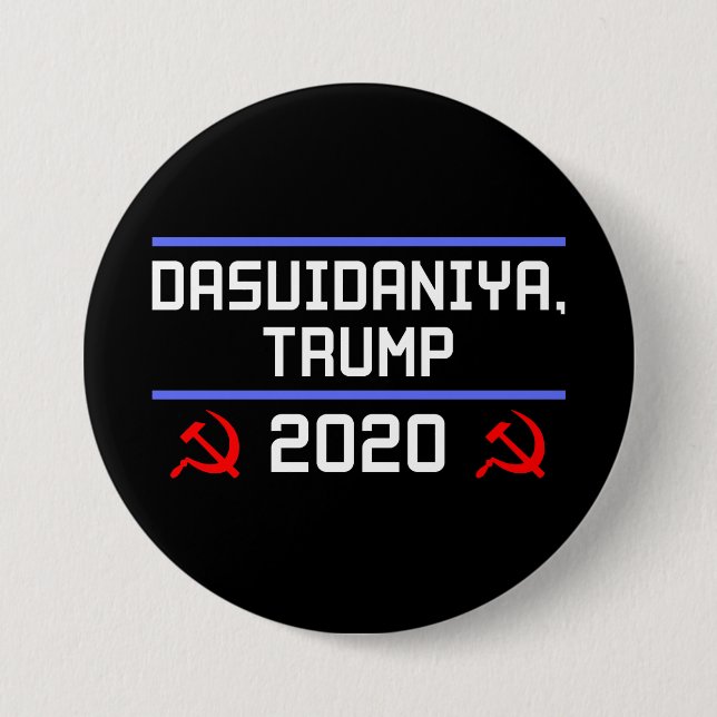 Bóton Redondo 7.62cm Dasvidaniya Trump 2020 Rússia Anti-Trump (Frente)