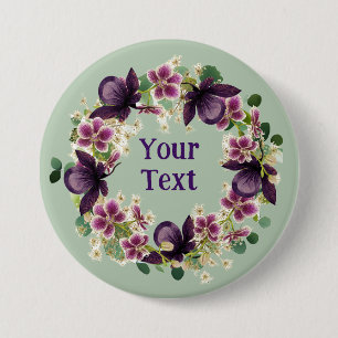 Bóton Redondo 7.62cm Declaração de Frota de Flor de Oliva