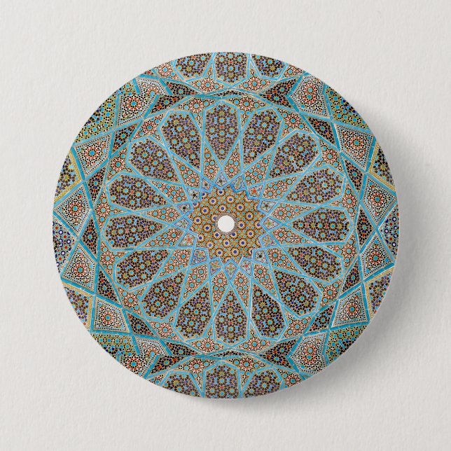 Bóton Redondo 7.62cm Decoração Árabe Persa Oriental Turca Arabesco (Frente)