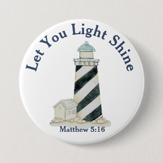 Bóton Redondo 7.62cm Deixe sua luz brilhar Matthew 5:16