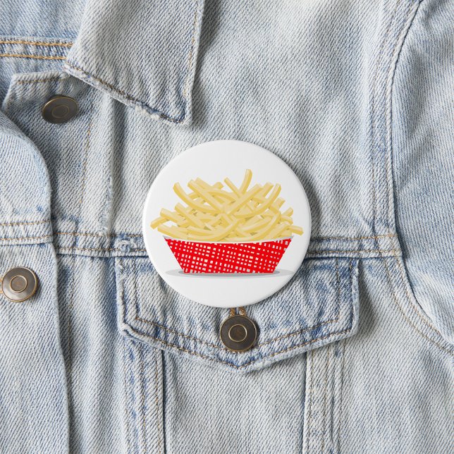 Bóton Redondo 7.62cm Deliciosas Batatas Fritas Retro Fast Food  (Criador carregado)