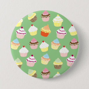 Bóton Redondo 7.62cm Deliciosos Cupcakes de aniversário decorados