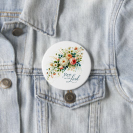 Bóton Redondo 7.62cm Descanse no Lorde Flóral