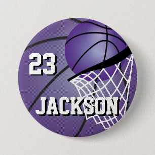 Bóton Redondo 7.62cm Design de basquete Personalizar