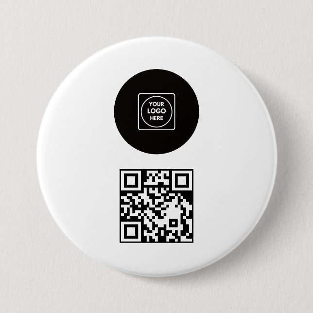 Bóton Redondo 7.62cm Design de QR Code Promocional da Empresa de Logoti (Frente)