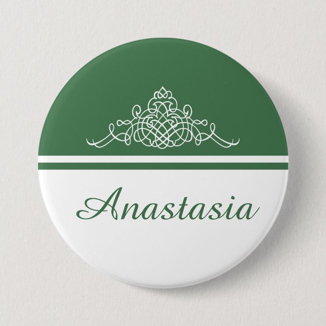 Bóton Redondo 7.62cm Design floral elegante (Frente)