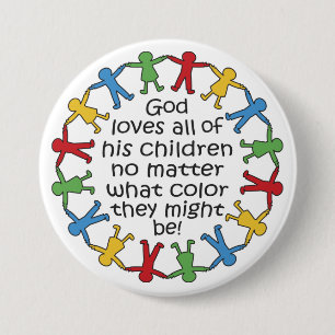 Bóton Redondo 7.62cm Deus ama tudo