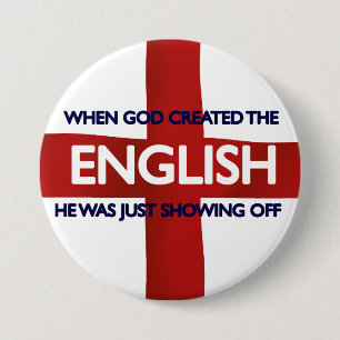 Bóton Redondo 7.62cm Deus do dia de St George do inglês criado