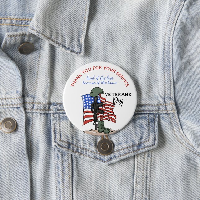 Bóton Redondo 7.62cm Dever ativo ou Exército Veterano Aposentado Obriga (In Situ)