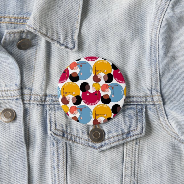 Bóton Redondo 7.62cm Dia de Martin Luther King, igualdade e fraternidad (In Situ)