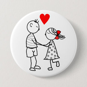 Bóton Redondo 7.62cm dia de os namorados - Amor - Casal bonito - Pintur