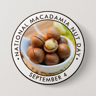 Bóton Redondo 7.62cm Dia Nacional da Macadamia Nut