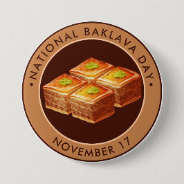 Bóton Redondo 7.62cm Dia Nacional de Baklava, ilustração