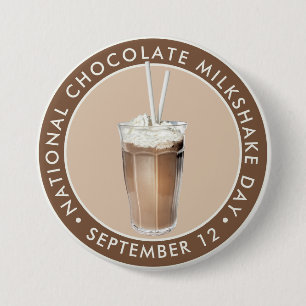 Bóton Redondo 7.62cm Dia Nacional do Chocolate Milkshake