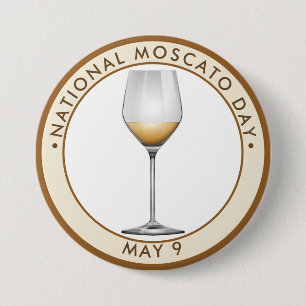Bóton Redondo 7.62cm Dia Nacional do Moscato, branco