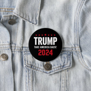 Bóton Redondo 7.62cm Donald Trump 2024 Devolva a América Eleição