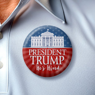 Bóton Redondo 7.62cm Donald Trump - Ele está cansado - posse da vitór