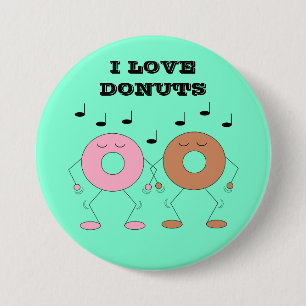 Bóton Redondo 7.62cm Donuts Dançantes Verde Menta