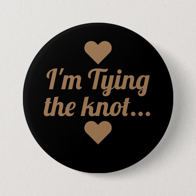 Bóton Redondo 7.62cm Dourado Script I m Botão casando (Frente)