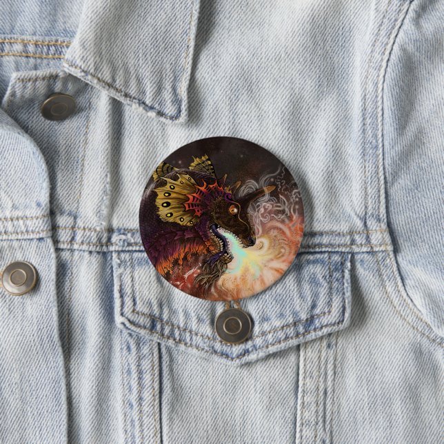 Bóton Redondo 7.62cm Dragão do Spitter de Fogo (In Situ)