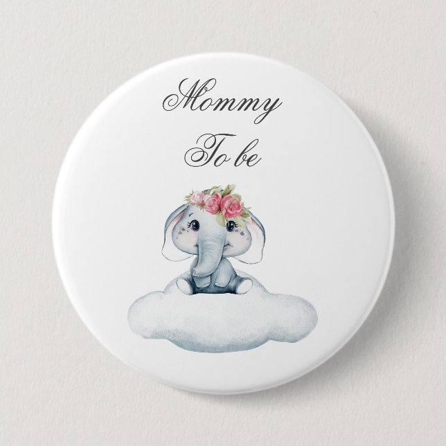 Bóton Redondo 7.62cm Dreamy Days com Rosie, o Elefante. (Frente)