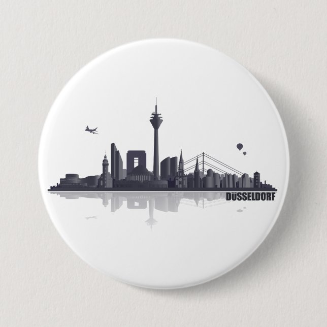 Bóton Redondo 7.62cm Düsseldorf Button, Anstecker, Pin/ (Frente)