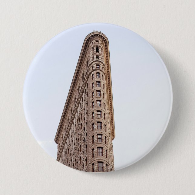 Bóton Redondo 7.62cm Edifício Flatiron Cidade de Nova York  (Frente)