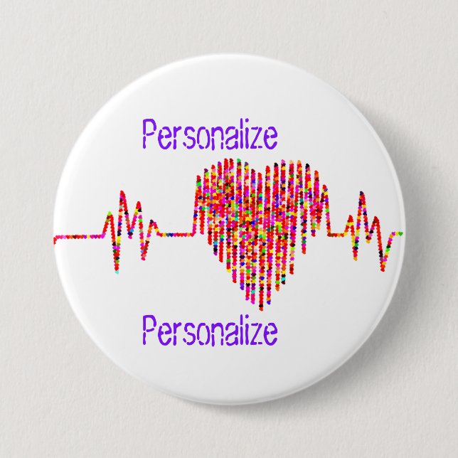 Bóton Redondo 7.62cm EKG linha médica cardíaca por kg (Frente)