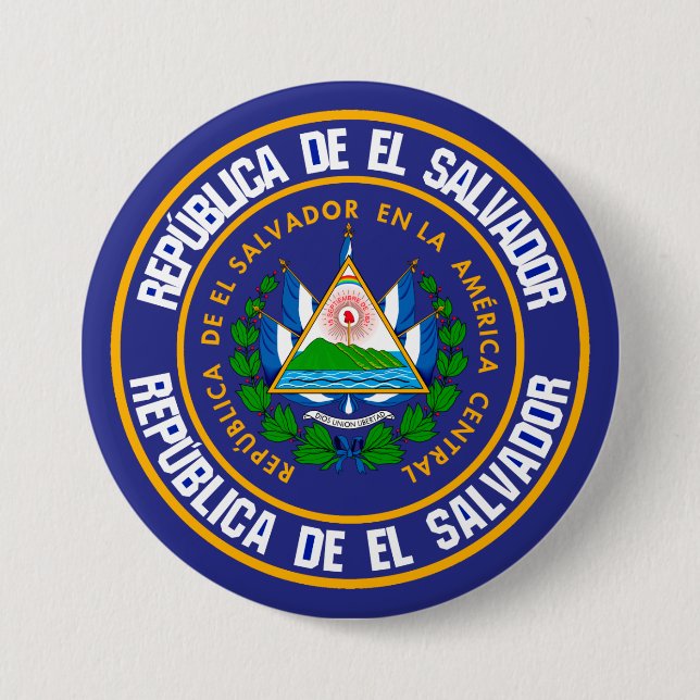 Bóton Redondo 7.62cm El Salvador Round Emblem (Frente)