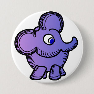 Bóton Redondo 7.62cm Elefante roxo