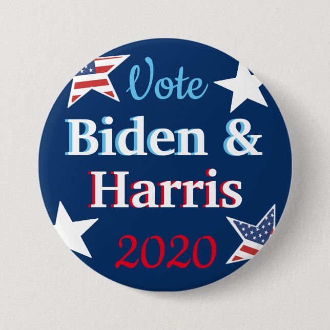 Bóton Redondo 7.62cm Eleições de 2020 entre o Vote Biden e Harris Ameri (Frente)