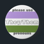 Bóton Redondo 7.62cm Eles/eles Pin do botão do pronome<br><div class="desc">deixado todos saiba-o!!</div>