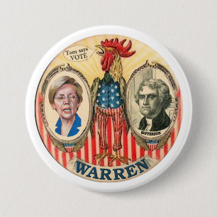 Bóton Redondo 7.62cm Elizabeth Warren 2016