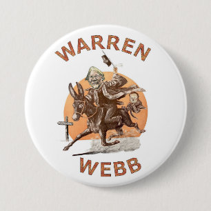 Bóton Redondo 7.62cm Elizabeth Warren e Jim Webb em 2016