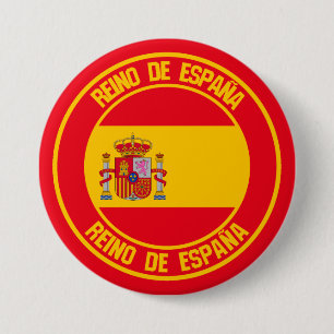 Bóton Redondo 7.62cm Emblem espanha redonda