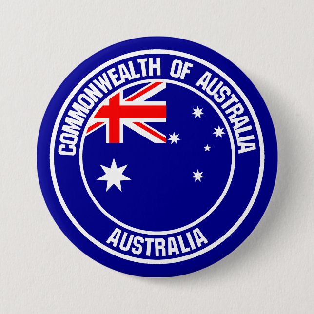 Bóton Redondo 7.62cm Emblem Redonda Austrália (Frente)