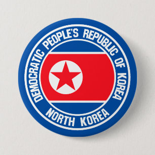 Bóton Redondo 7.62cm Emblem redonda da Coreia do Norte