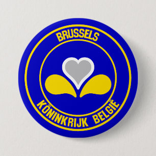 Bóton Redondo 7.62cm Emblem redonda de Bruxelas